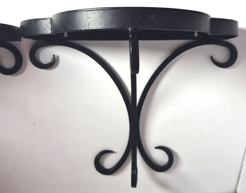 Pair of Metal w/ Wrought Iron 9" Demilune Wall Shelves gallery