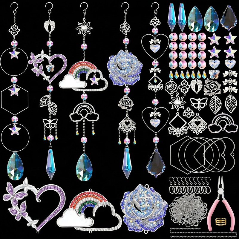 230pcs DIY Suncatcher Kit Sun Catchers Making Supplies Art and Crafts for Adu...