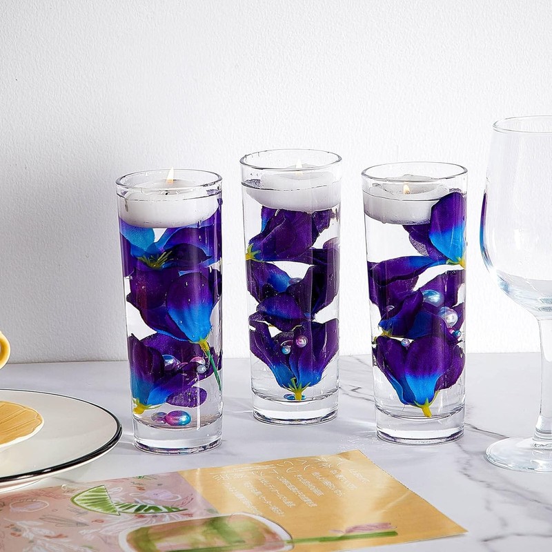 8 Pieces 27 Inches Artificial Purple Blue Orchid Faux Flowers Purple Orchids Sil