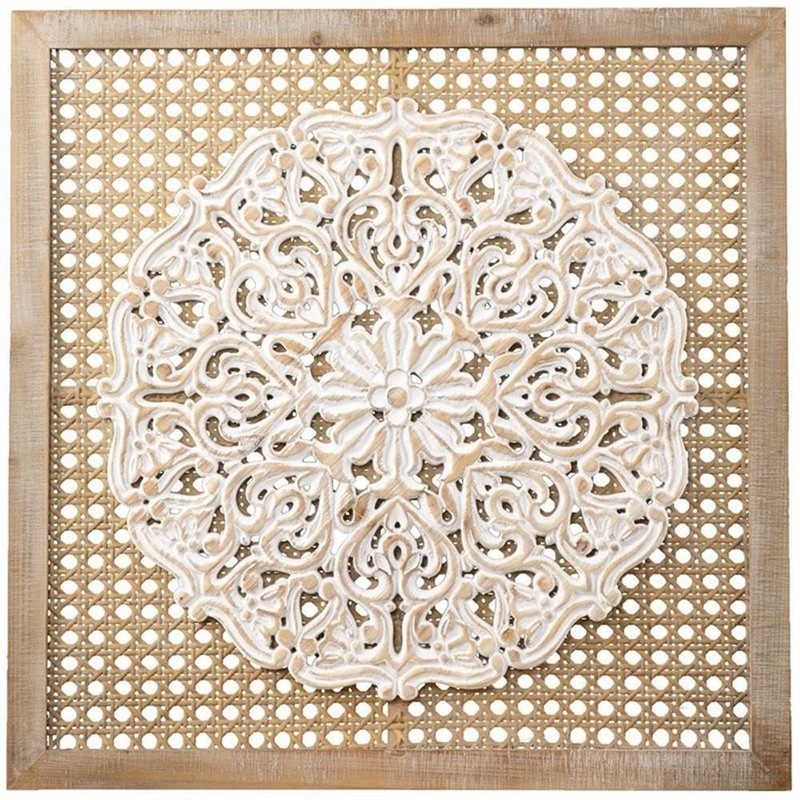 SEI Furniture – Heraldi Distressed Wall Decor Panel – Rustic Design Natural R…