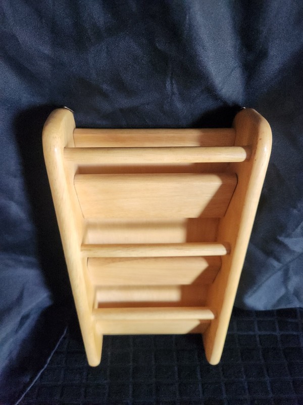 Vintage Solid Wood Letter Holder Three-Tiered Slots • Wall Hanging • 13¼"×6¾" gallery