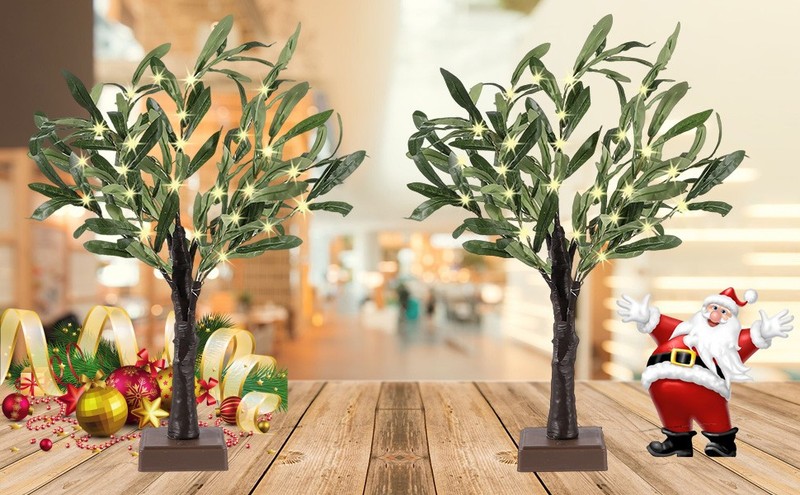 2FT Light Up Artificial Olive Tree with LED Lights, Battery or USB Powered gallery
