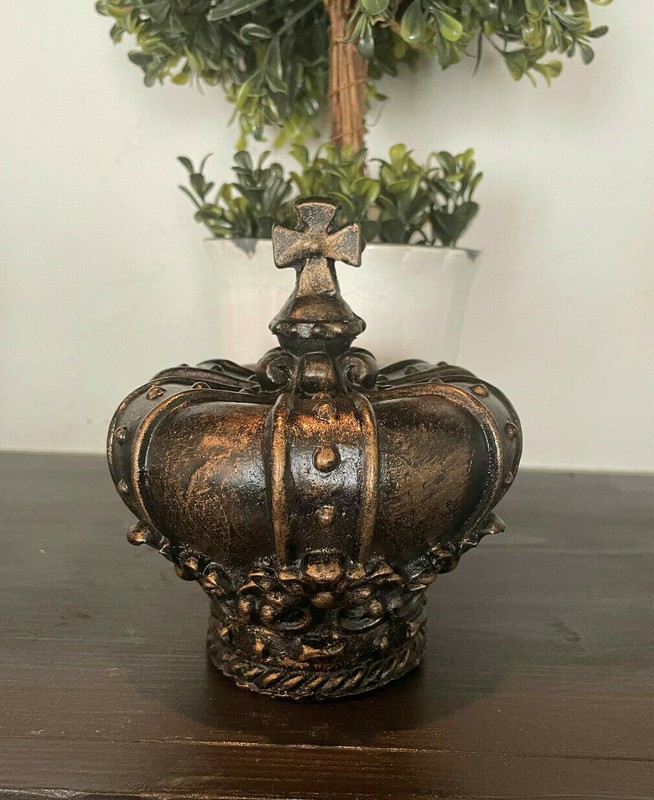 Crown, Finial, Handmade, Hand Painted, Old World, Tuscan, Royal, Queen, King