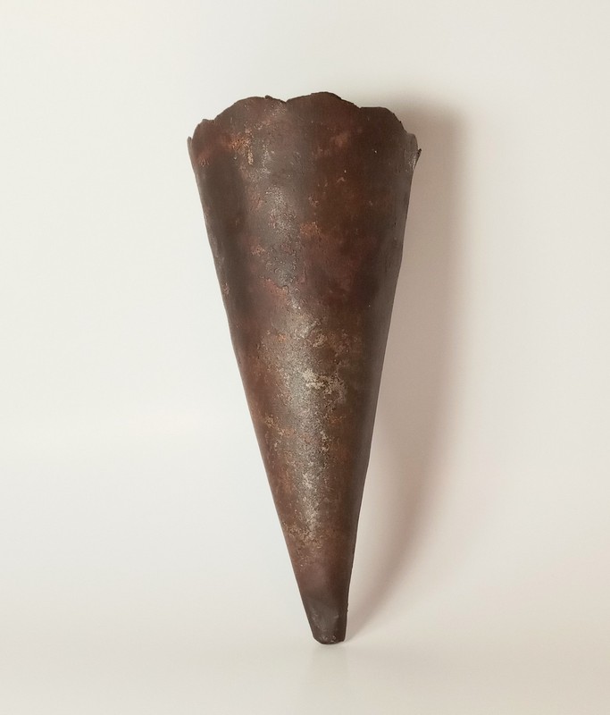 VTG Handmade Conical Metal Wall Vase, Pocket, or Sconce Primitive Decor