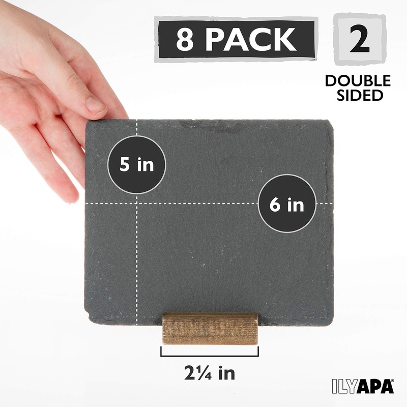 Mini Chalkboard Signs for Tables, 8 Pack - Rustic 5x6 Inch Small Slate Tabletop gallery