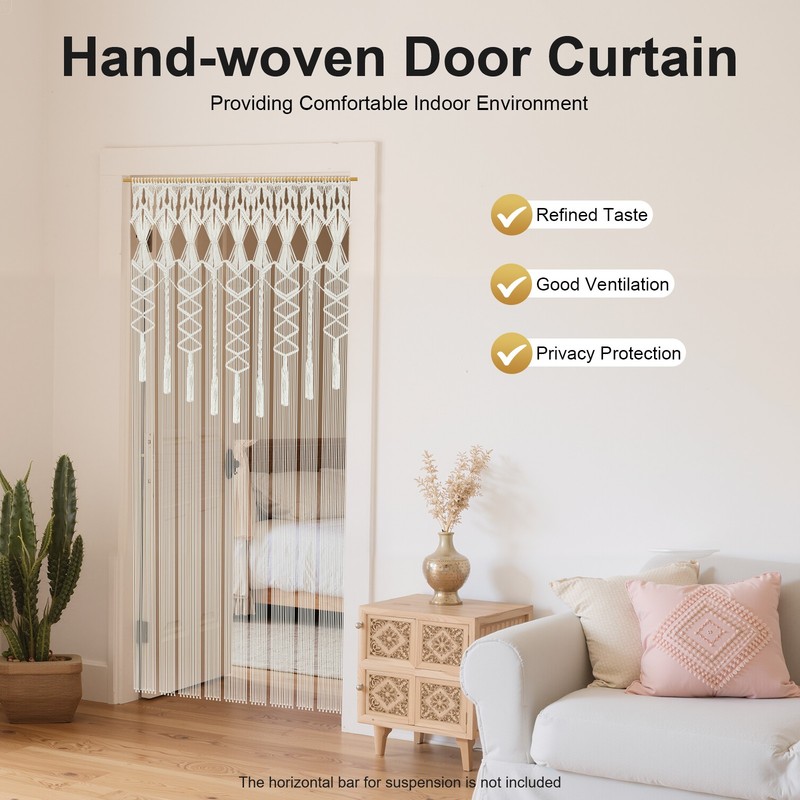Handmade Macrame Wall Hanging Boho Home Backdrop Door Window Curtain Decor gallery