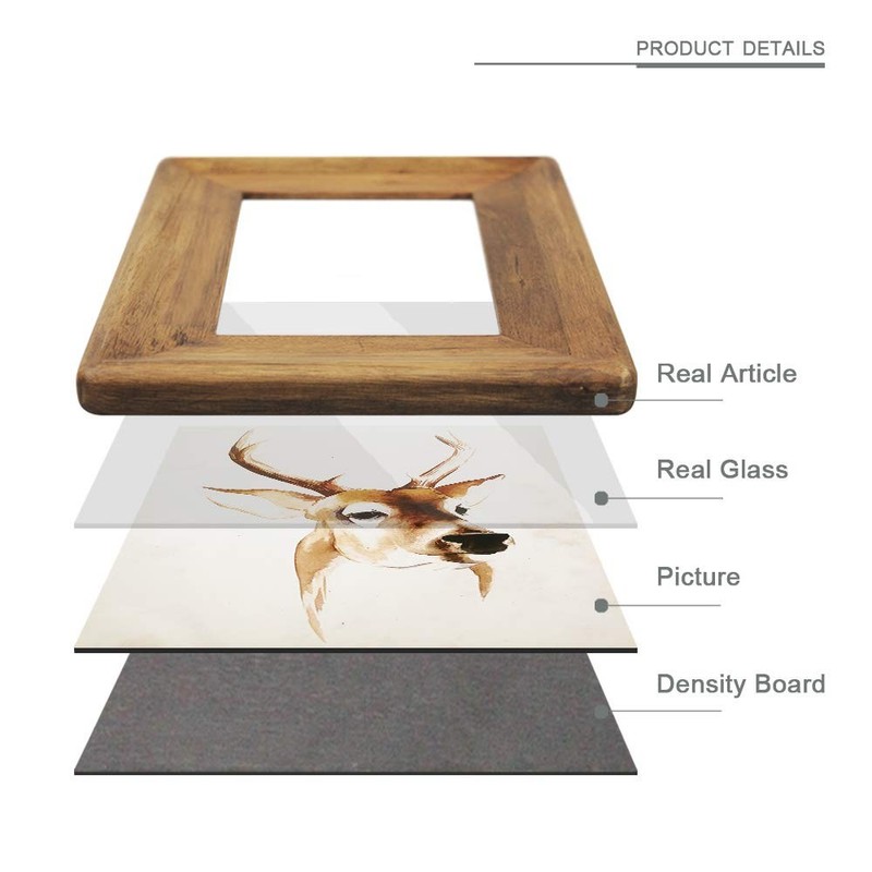 8x10 Picture Frames,Brown Rustic Wood Frame with Glass Front, Display 10x8 in... gallery