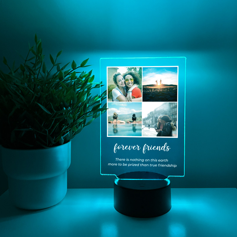 Personalized 4 Picture Custom Collage LED Night Light Up-Christmas, Family Gift gallery