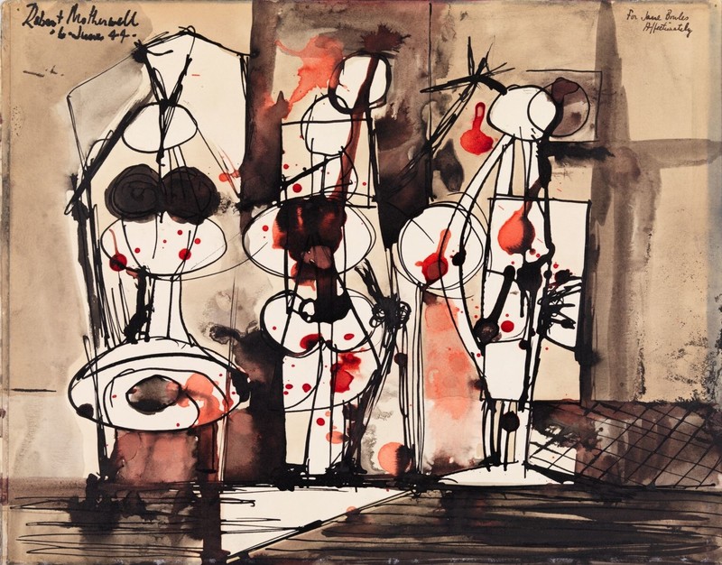 Robert Motherwell : Three Figures Shot : 1944 : Archival Quality Art Print