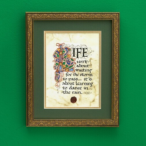 Celtic Card Company Irish Dancing in the Rain Print Gilded Frame Green