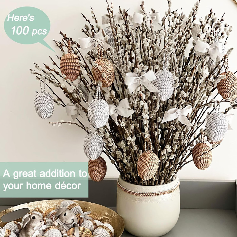 45 Stems 16＂Real Dried Pussy Willow Branches for Vase，100% Natural Pussywillows gallery