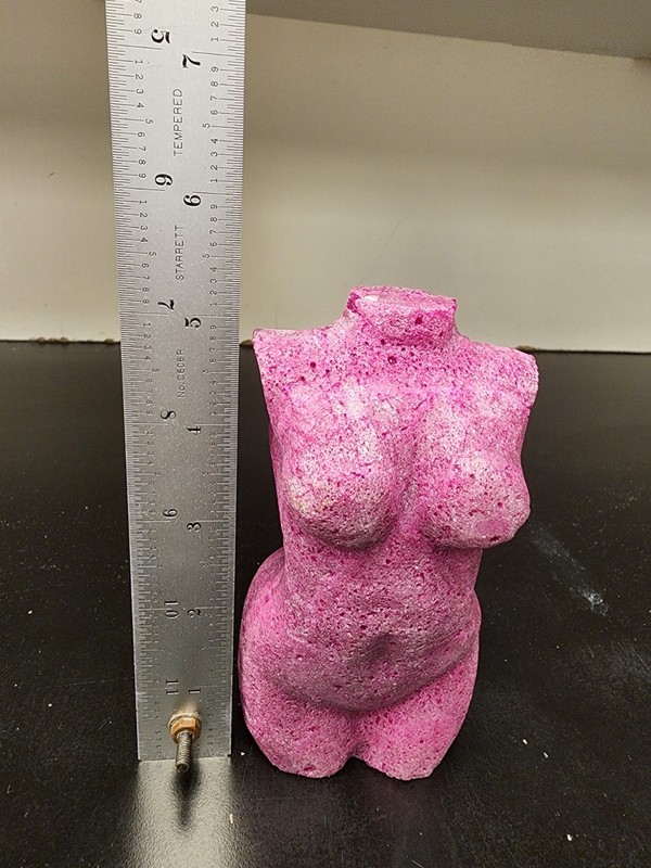 UV Reactive Pink Female Torso Statue Sculpture Glow Under Black Light Art Decor