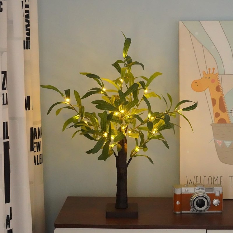 2FT Light Up Artificial Olive Tree with LED Lights, Battery or USB Powered gallery