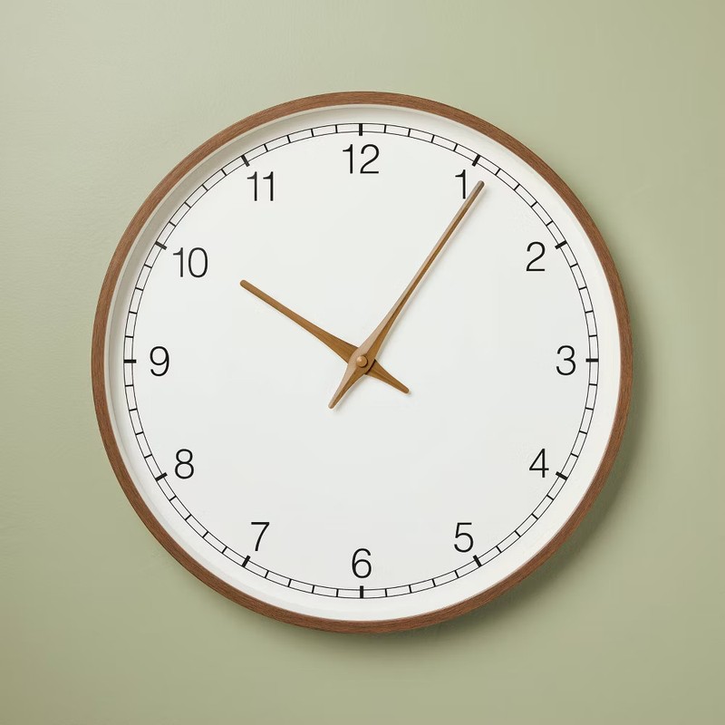 20″ Analog Wooden Decorative Wall Clock – Hearth & Hand with Magnolia