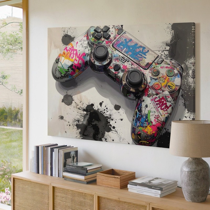 Graffiti Gamer Canvas Urban Street Art Controller Wall Print What If Your Wall gallery