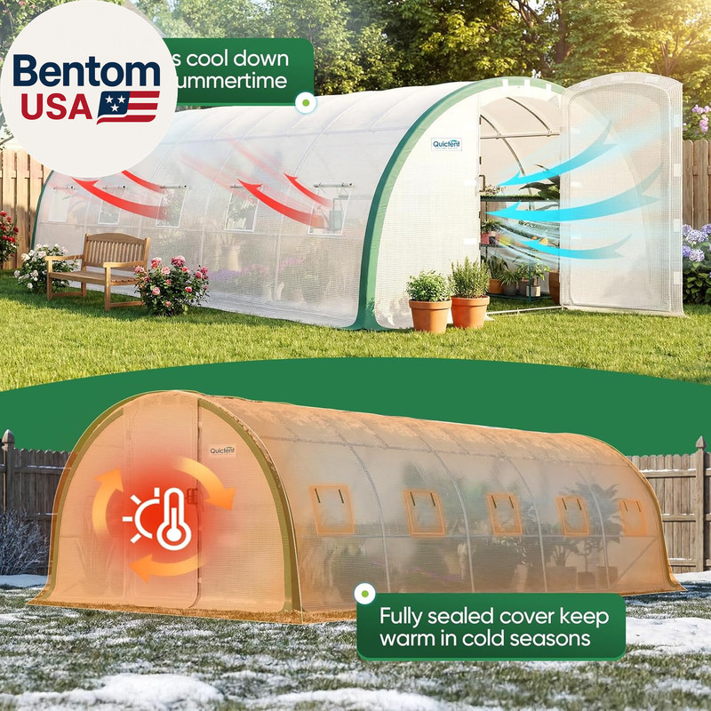 25X10X6.6 FT Premium Greenhouse for Outdoors with 2 Door Frames, Reinforced Top gallery