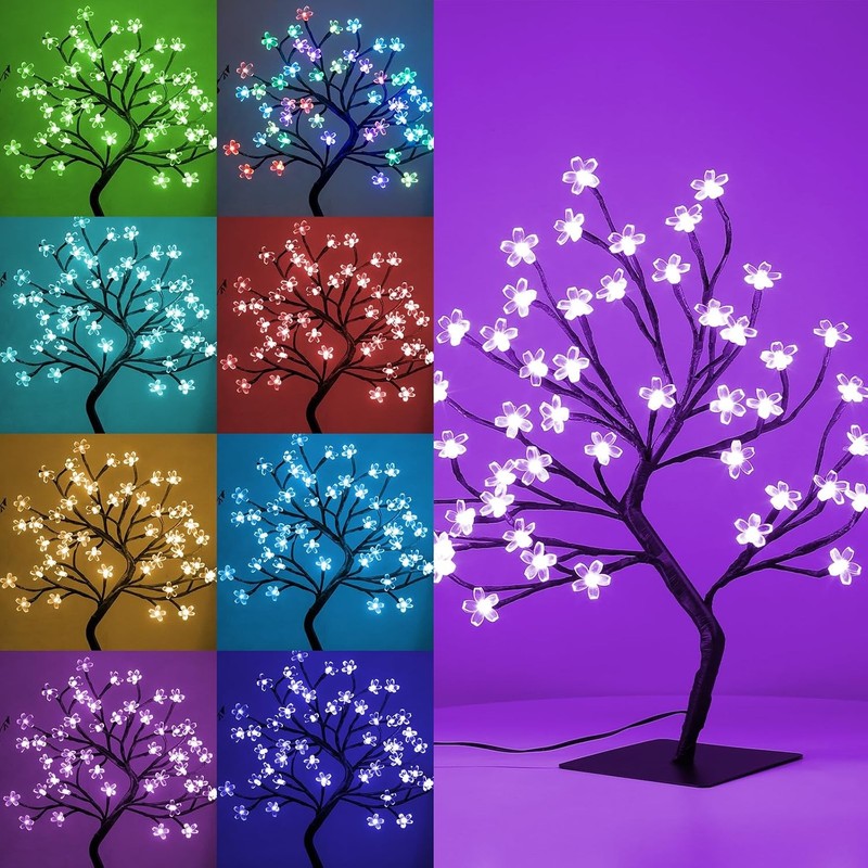 Lighted Cherry Blossom Tree – 48 LED 16 Color-Changing 4 Modes Plug in