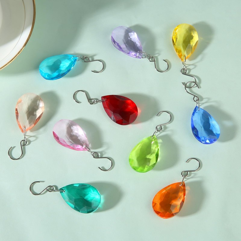 HYBEADS 38mm Crystal Suncatcher Prism, 10pcs Multicolor Teardrop Crystals Cha... gallery