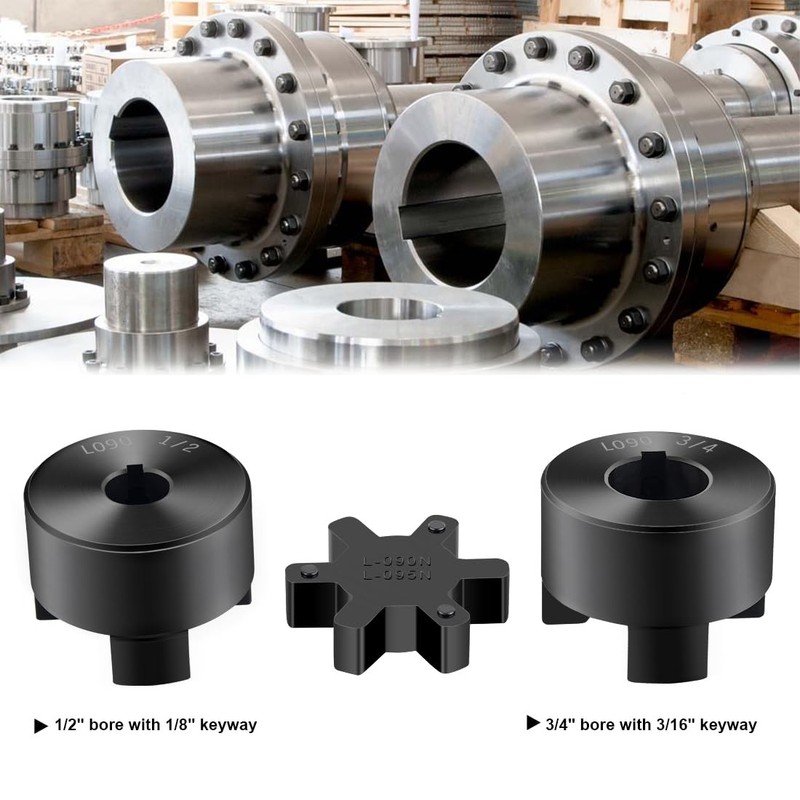 Autojare 1/2 To 3/4 L090 3-Piece L-Jaw Coupling Set Buna-N Nbr Rubber Spider gallery