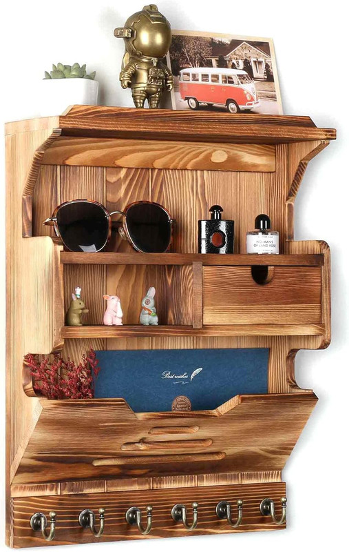 Key Holder for Wall, Elegant Wall-Mounted Mail Organizer with Storage Drawers, B gallery