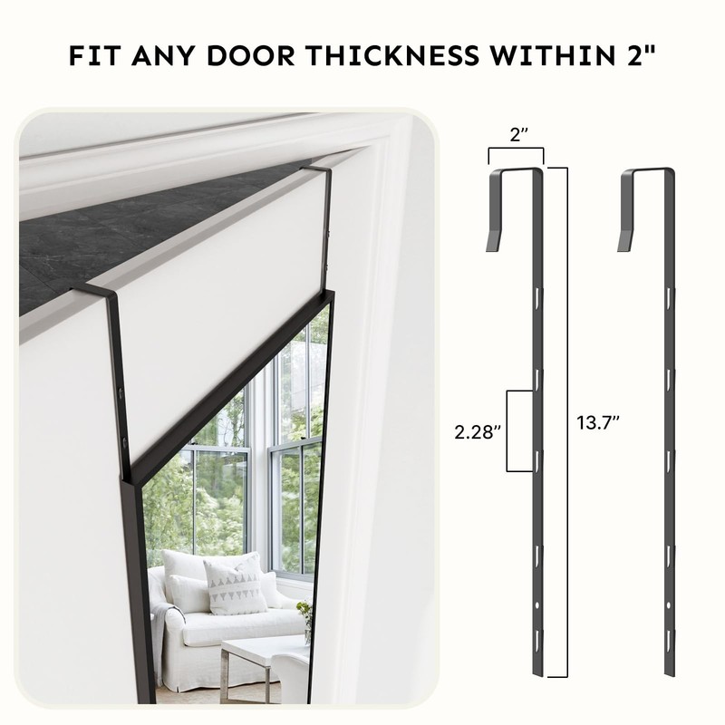 Kosmonia 48x14 Inch Full Length Tempered Glass Door 48"L x 14"W, Frame-black gallery