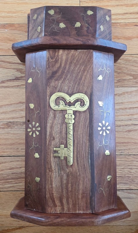 Wooden Wall Mounted Mail and Key Holder