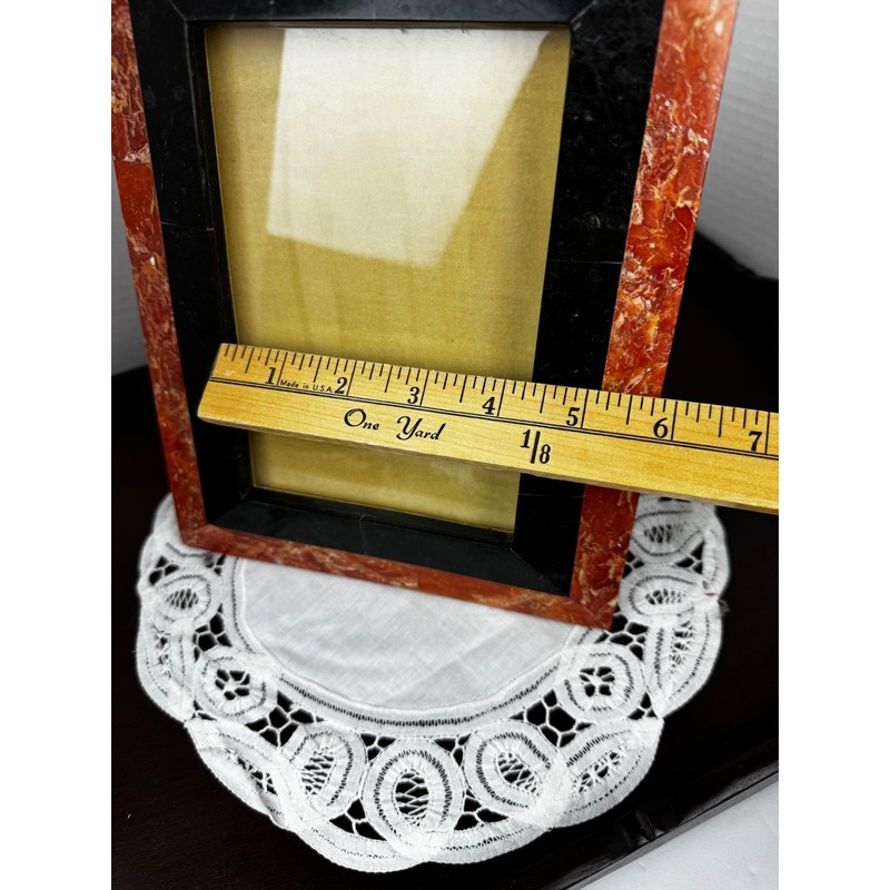 Vintage Marble Stone Pink Red and Black Picture Frame 5x7 Tabletop Decor Classic gallery