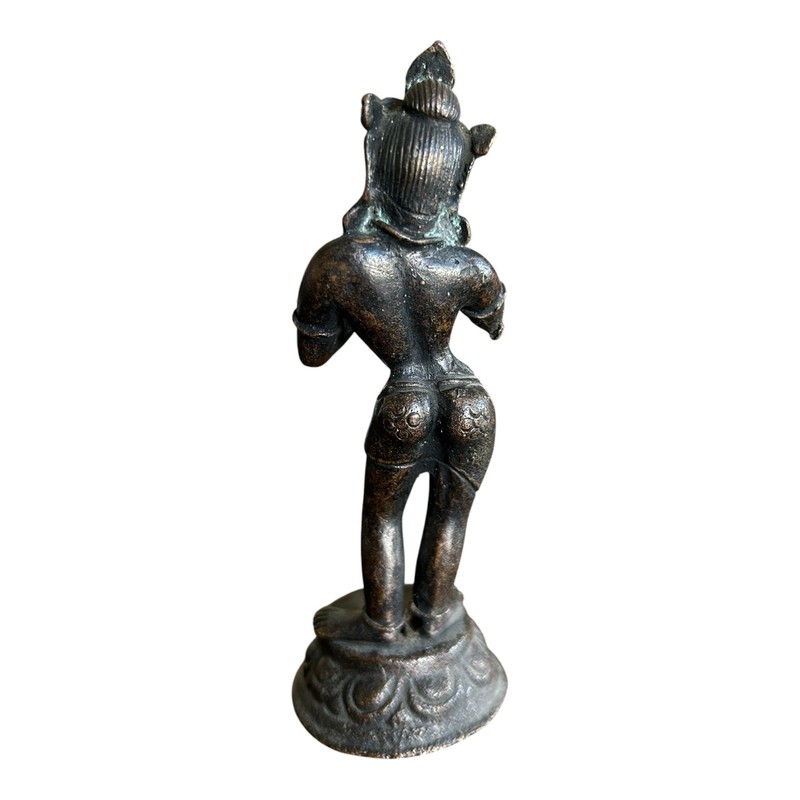 Vintage Brass Hindu Devi Temple Musicians Band Statues Lot of 4 India gallery