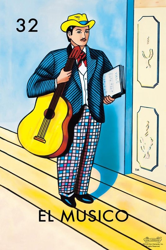 32 El Musico Musician Loteria Card Mexican Bingo Lottery Poster 16×24