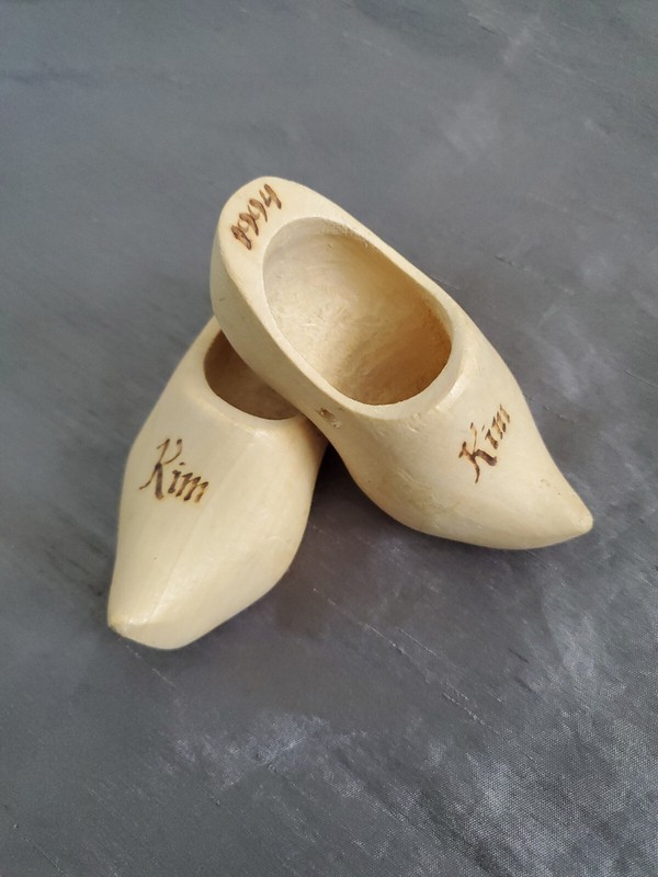 VTG Dutch Wooden Kim Shoes Authentic Clogs Made in Holland 5” 1994 Decorative