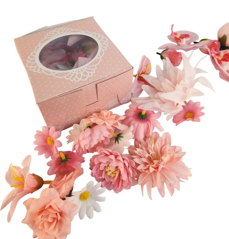 25 Pink Artificial Flower Heads for DIY Crafts – Roses, Daisies, Orchids gallery