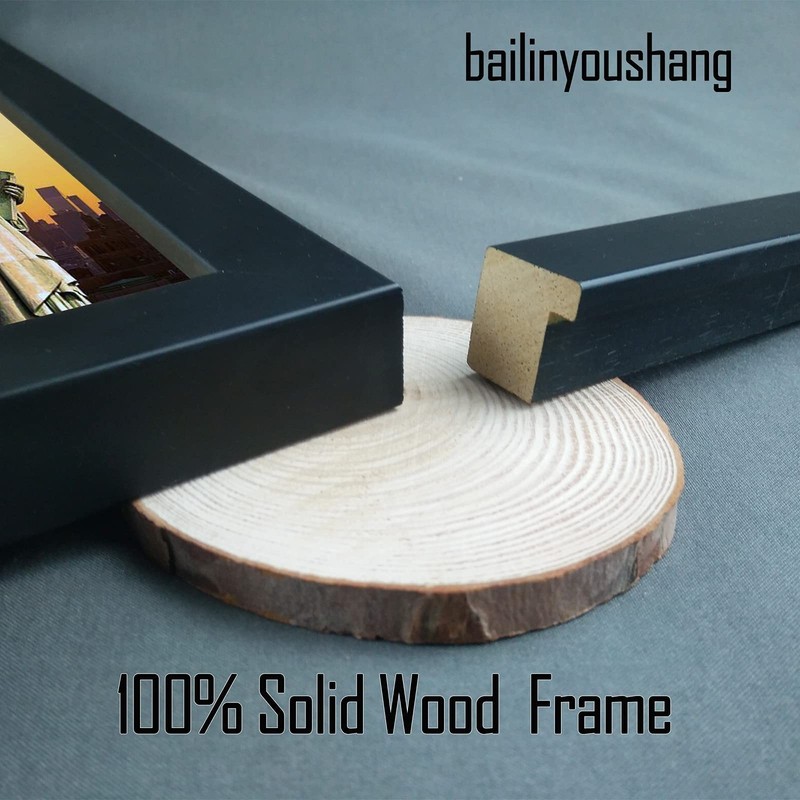 4x5 Picture Frame Black - 5x4 Wooden Photo Frame - Made of Real Wood with Ple... gallery