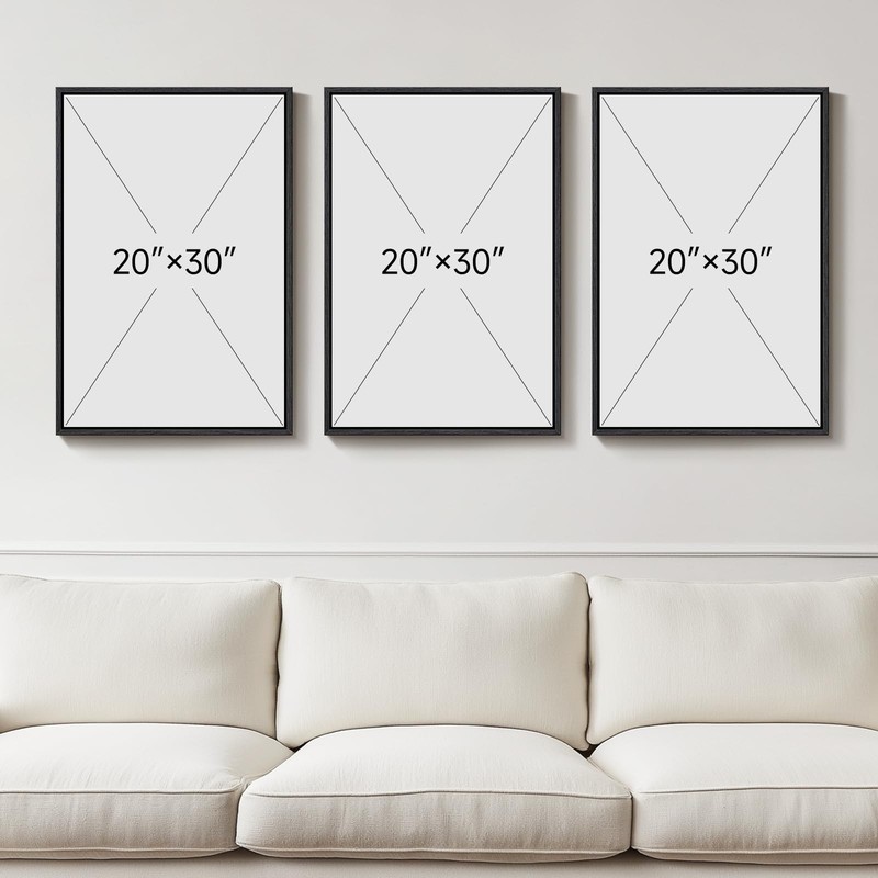 Framed Abstract 3D Textured Wall Art for Living Room, 3 Piece Modern Neutral ... gallery