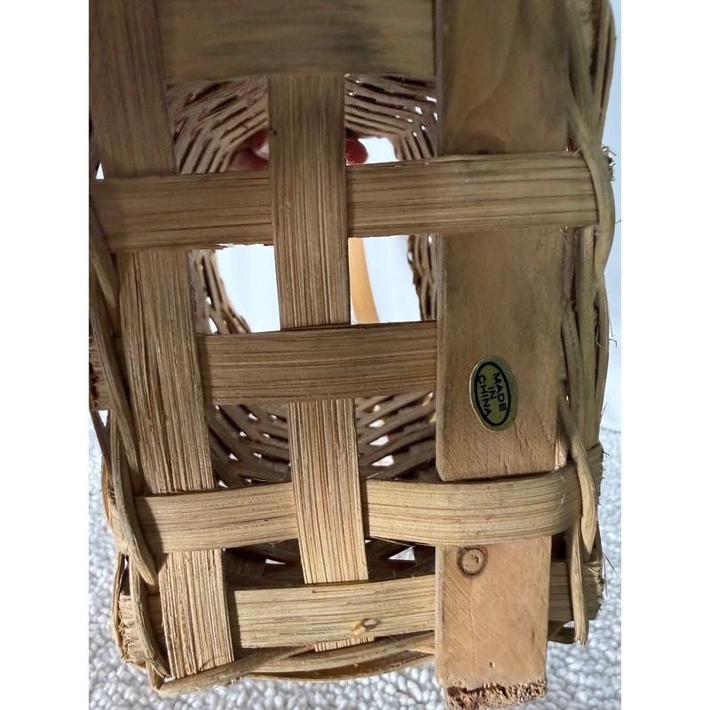 Rustic Woven Wall Basket Birdhouse Sunflower Decor Farmhouse Primitive Handle gallery