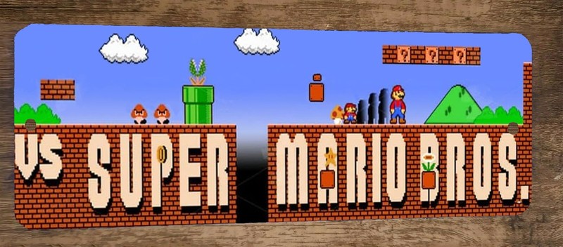 VS Super Mario Bros 4×12 Metal Wall Sign Video Game Arcade