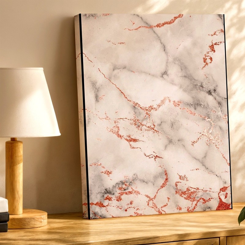 Wall Art White Marble Rose Gold Foil Abstract Print Modern Decorative Poster gallery