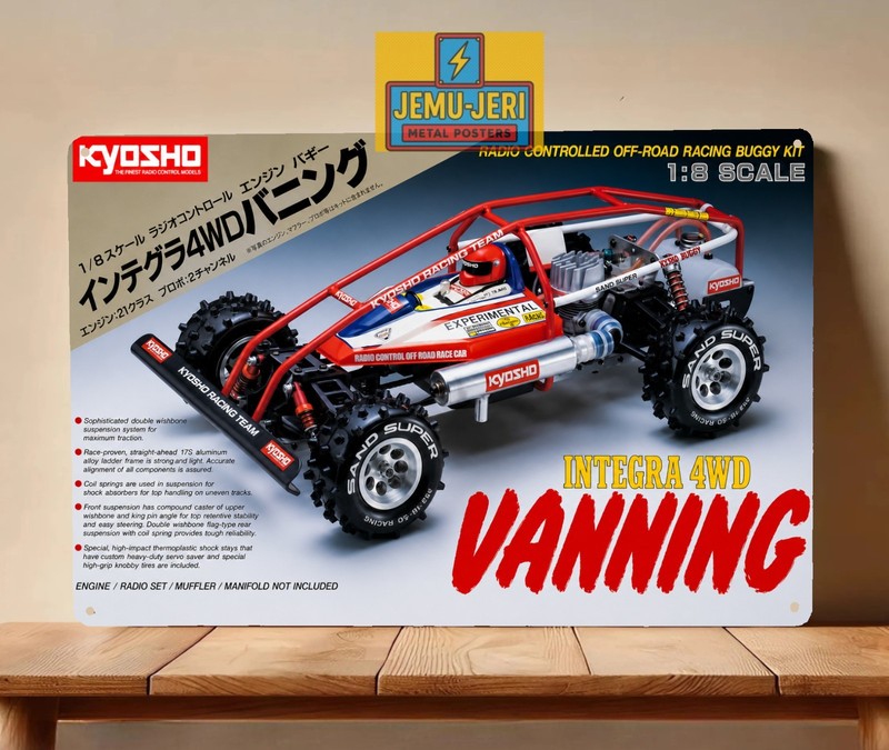 Kyosho Integra 4WD Vanning RC Buggy Box Art Metal Tin Sign Poster 20x30cm