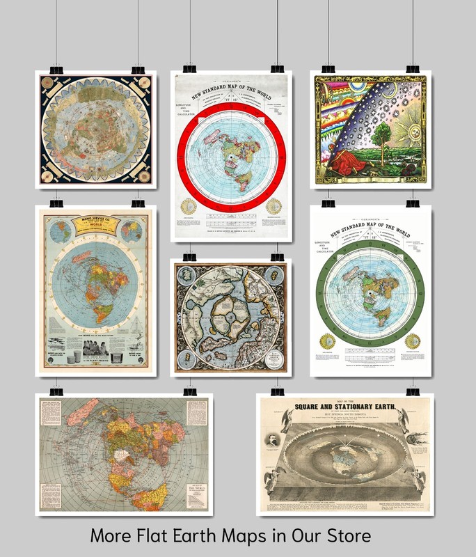 1892 Flat Earth Map - Alexander Gleason's New Standard Map the World Globe Model gallery
