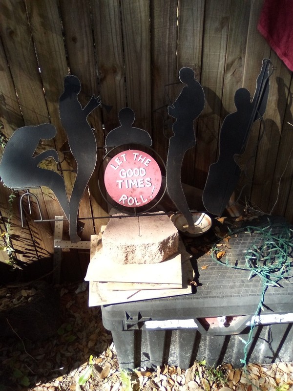 Let The Good Times Roll Jazz Band Metal Silhouette Decorative Hanging Sign
