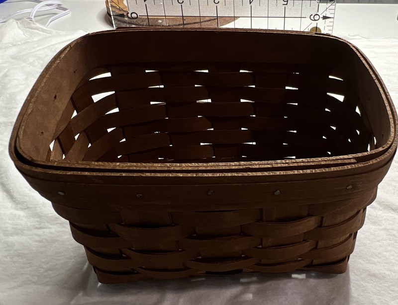 Longaberger Rectangular Woven Wood Basket Brown width 8 1/4x 5 1/2 h gallery