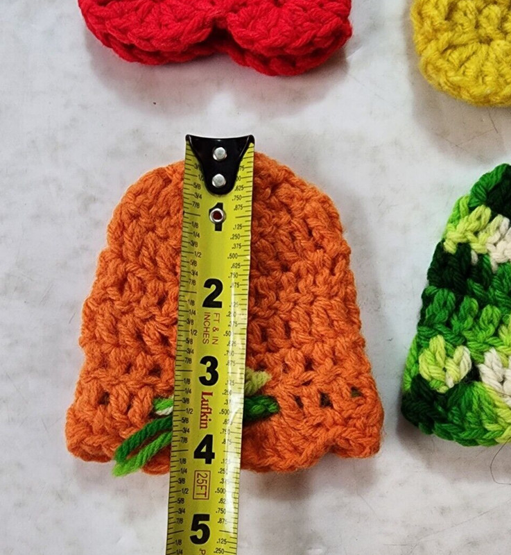 Lot of 6 Vtg Crochet Baby / Infant Beanies, Hand Warmers? Multiple Colors gallery