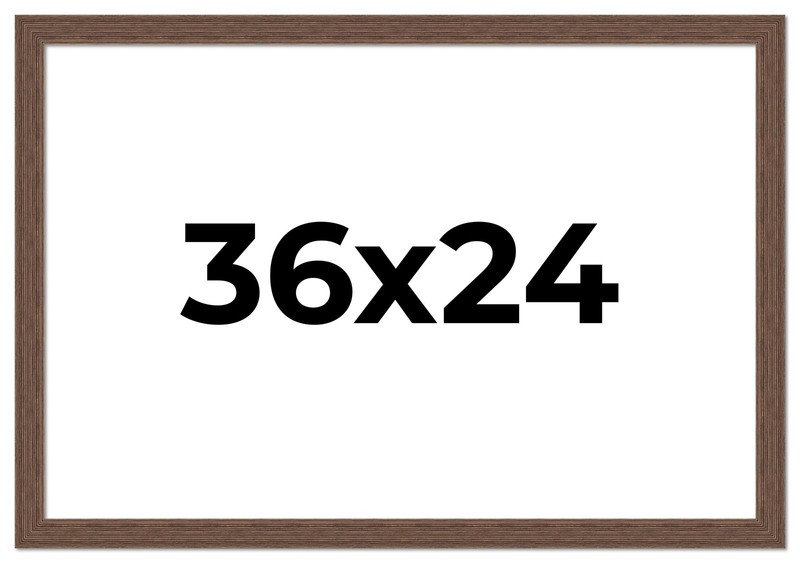 36×24 Frame Brown Farmhouse Solid Wood Picture Frame Width 1.5 Inches | Interior