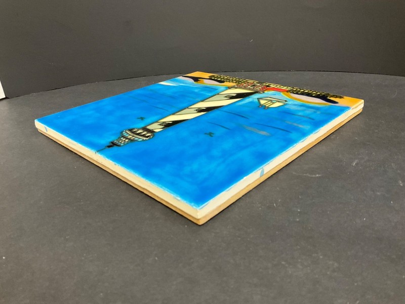 Sailboat Wall, Decor or Trivet ceramic art tile 8 x 8 inches w/fiberboard back gallery