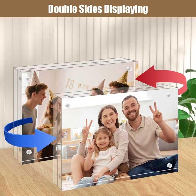 5x7 Acrylic Frames 6 Pack 20mm Thicker Frameless Clear Picture Frame Double Side gallery