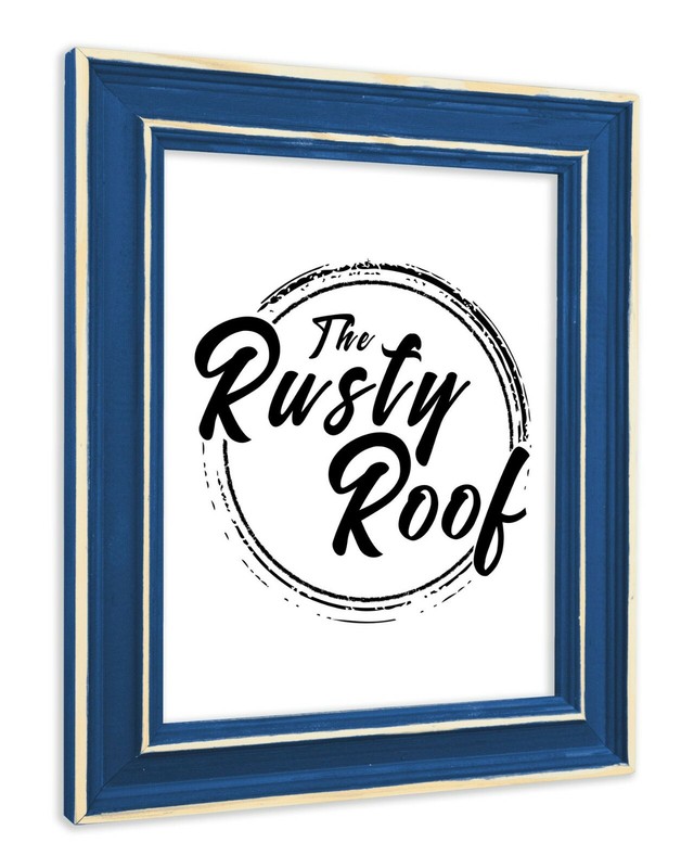 Distressed Classic – Deep Blue Picture Frame – Solid Wood