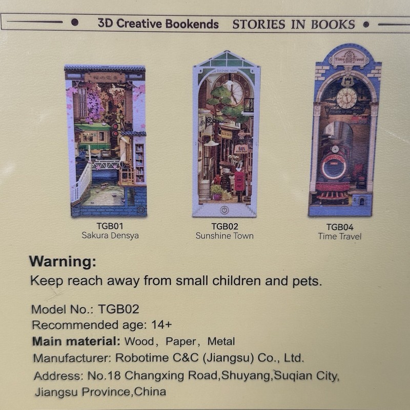 Rolife DIY Sunshine Town Miniature House Book Insert Bookend LED Light TGB02 New gallery