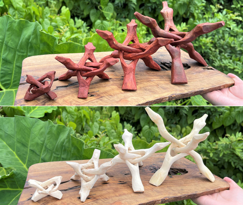 Carved Wooden Display Stand: Choose from 2″, 4″, 6″ or 8″ (Cobra Tripod Stand)