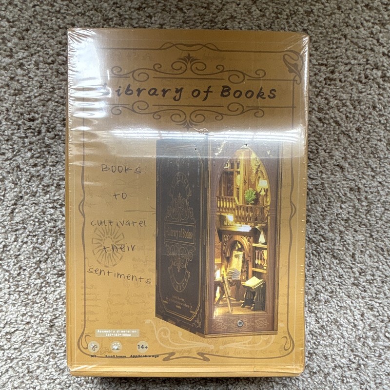 DIY Books Theme Bookend Miniature Kit Build it made of wood SL-06
