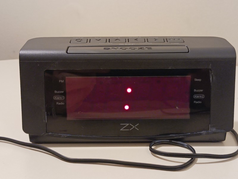 ZX Digital Alarm Clock AM/FM Radio Model #828638 Vintage Electronic Timepiece gallery