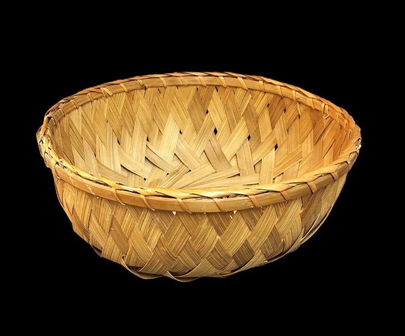 Wicker Rattan Woven Reed Bread Or Fruit Basket 10″ Natural Brown Vintage